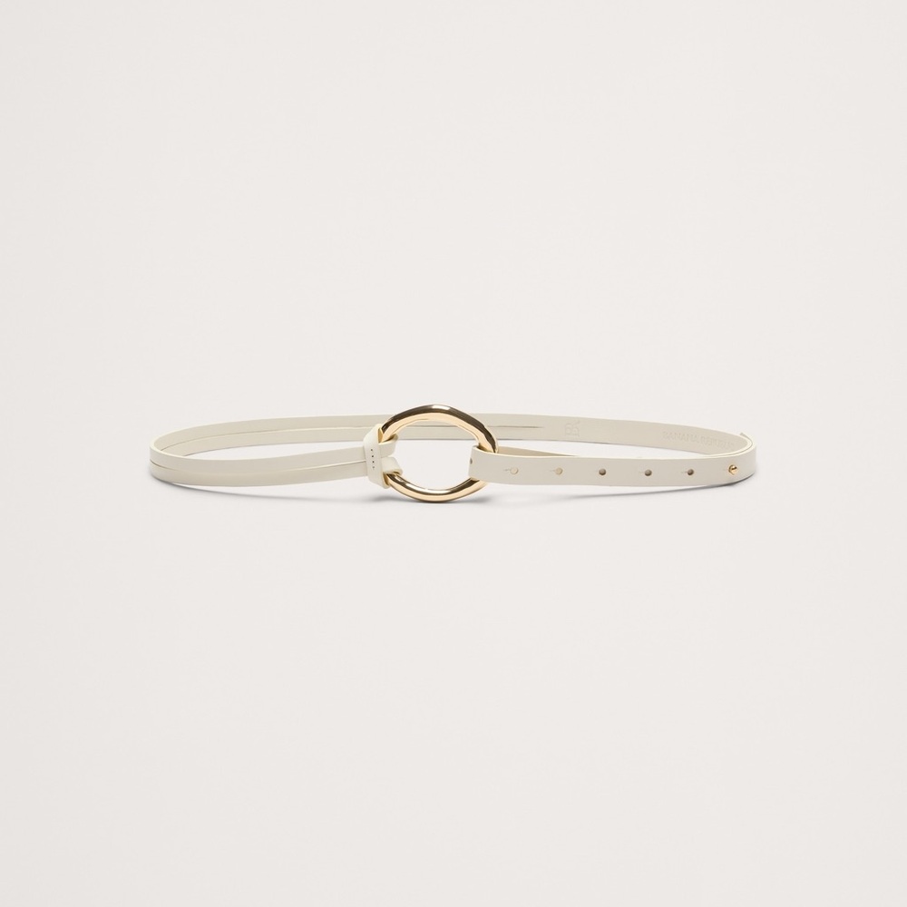 Leather Loop Belt In Ivory